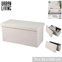 Acheter Urban Living Banc de rangement pliable Kube revêtement bouclette - Blanc crème