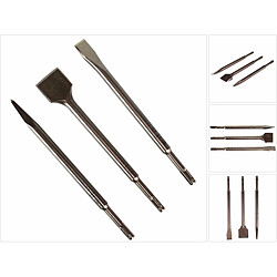 Bosch Prom Jeu de burins SDS-plus - 3 pièces - burin pointu, burin plat, spatule (2607019457)