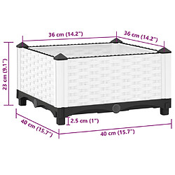 vidaXL Lit surélevé 40x40x23 cm Polypropylène pas cher