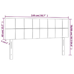 Acheter vidaXL Tête de lit à LED Taupe 144x5x78/88 cm Tissu