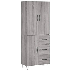 vidaXL Buffet haut Sonoma gris 69,5x34x180 cm Bois d'ingénierie