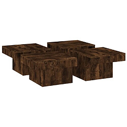 Avis vidaXL Table basse Chêne fumé 90x90x28 cm Bois d'ingénierie