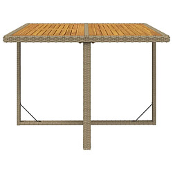 Acheter Maison Chic Table de jardin | Table d'extérieur Beige 109x107x74 cm Résine tressée bois massif -GKD61122