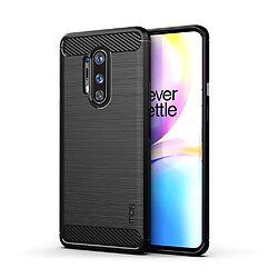 Coque en TPU fibre de carbone brossé noir foncé pour votre OnePlus 8 Pro