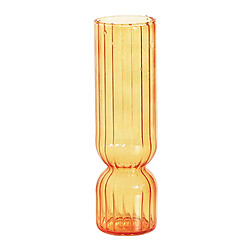 Vase à Fleurs En Verre Moderne Table Hydroponique Terrarium Porte-plante Conteneur Cylindre Orange