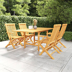 vidaXL Salon de jardin 5 pcs Bois de teck massif