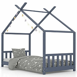 Maison Chic Lit d'Enfant Chambre - Cadre de lit pour enfant Gris Bois de pin massif 70x140 cm -MN46034