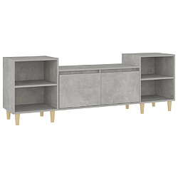 vidaXL Meuble TV Gris béton 160x35x55 cm Bois d'ingénierie