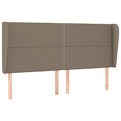 vidaXL Tête de lit avec oreilles Taupe 163x23x118/128 cm Tissu