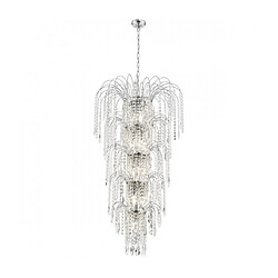 Searchlight Suspension 13 ampoules Waterfall, en chrome et cristal