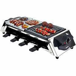 Syntrox Germany Raclette en acier inoxydable pour 8 personnes avec plaque de cuisson et pierre chaude