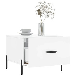 Avis vidaXL Table basse blanc brillant 50x50x40 cm bois d'ingénierie