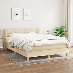 Maison Chic Lit Adulte - Lit simple Lit à sommier tapissier avec matelas moelleux - Meuble de Chambre - Crème 140x200 cm Tissu -MN32548