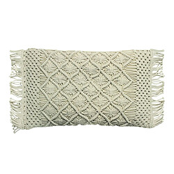 Thedecofactory MACRAME - Coussin macramé en coton tressé naturel 40x60