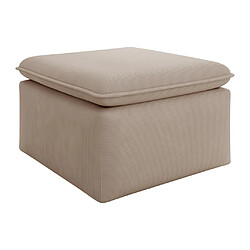 Avis Vente-Unique Pouf en velours côtelé beige TEODORA