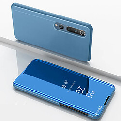 Coque en TPU + PU voir la surface du miroir de la fenêtre avec support bleu clair pour votre Xiaomi Mi 10/Mi 10 Pro