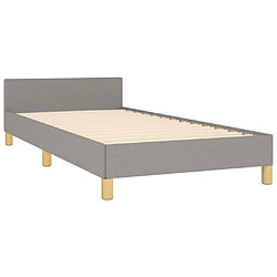 Avis vidaXL Cadre de lit sans matelas gris clair 90x200 cm tissu