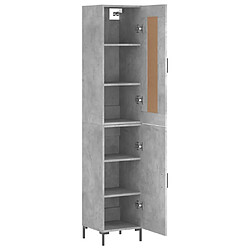 Avis vidaXL Buffet haut Gris béton 34,5x34x180 cm Bois d'ingénierie