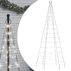 vidaXL Arbre de Noël lumineux sur mât de drapeau 200 LED blanc 180 cm