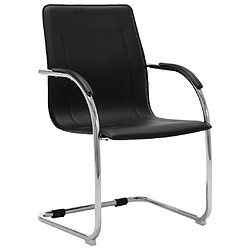 Helloshop26 Chaise fauteuil siège de bureau informatique étude cantilever similicuir noir 02_0023995