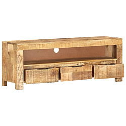 Avis Maison Chic Meuble TV scandinave - Banc TV pour salon 110x30x40 cm Bois de manguier brut -MN25182