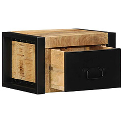 Avis vidaXL Table de chevet 40x35x25 cm bois massif de manguier brut