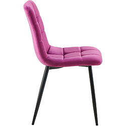 Decoshop26 Chaise de salle à manger x1 coutures forme carrées en velours violet pieds en métal noir 10_0001968