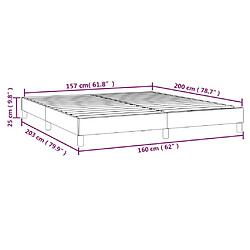 vidaXL Cadre de lit sans matelas bleu foncé 160x200 cm velours pas cher