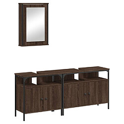 vidaXL Ensemble de meubles de salle de bain 3 pcs Chêne marron