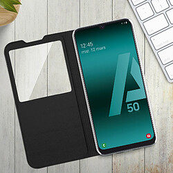 Acheter Avizar Housse Samsung Galaxy A50 Etui à Clapet Fenêtre Coque Ultra-fin noir