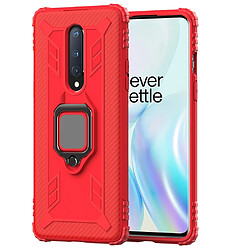 Coque en TPU résistant aux chutes avec béquille rouge pour votre OnePlus 8