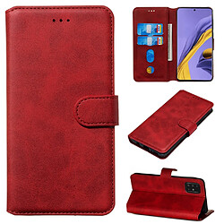 Etui en PU classique avec support rouge pour votre Samsung Galaxy A51