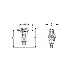 robinet flotteur - impuls 380 - alimentation latérale (unifill) - geberit 281.002.00.1