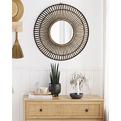 Beliani Miroir BLASITO 66 cm Bois foncé