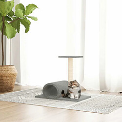 Arbre à chat,niche pour chat avec tunnel Gris clair 60x34,5x50 cm -MN96692