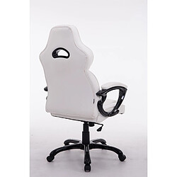 Acheter Decoshop26 Fauteuil de bureau sur roulettes design Gaming siège rembourré jusqu’à 180 kg en PVC blanc 10_0002423