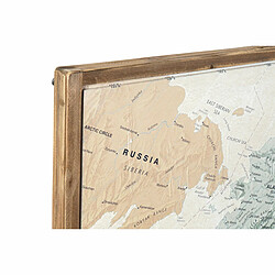 Jeu de 4 tableaux DKD Home Decor Mappemonde Vintage Loft 200 x 3,5 x 120 cm