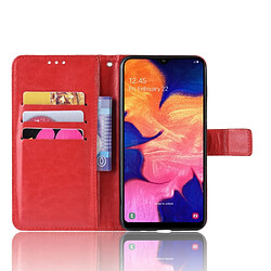 Wewoo Housse Coque en cuir à rabat horizontal Retro Crazy Horse Texture pour Galaxy A10eavec porte-cartes et fentes cartes et cadre photo Rouge pas cher