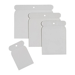 Jeu de spatules japonaises 4 pièces plastique 1 spatule de chaque 50/80/100/120 mm dans un sachet transparent