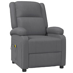 vidaXL Fauteuil de massage Anthracite Similicuir