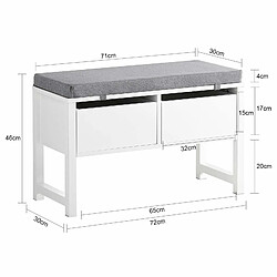 SoBuy FSR88-W Banc de Rangement avec Coussin Rembourré Meuble Bas Entrée Commode à Chaussure Banquette Confortable ave pas cher