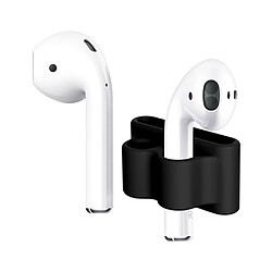 Imak Coque en silicone support de stockage anti-perte avec chargement sans fil noir pour votre Apple AirPods Pro/AirPods (2019)/(2016)