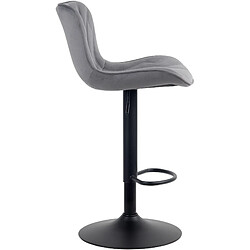 Acheter Decoshop26 Tabouret de bar chaise haute x1 avec coutures décoratives en velours gris pieds en métal noir 10_0005172