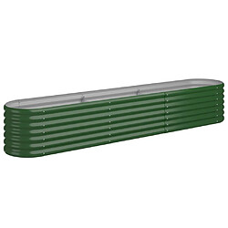 vidaXL Lit surélevé de jardin Acier enduit de poudre 224x40x36 cm Vert