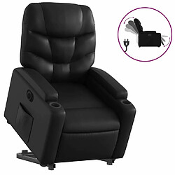 Maison Chic Fauteuil Relax pour salon, Fauteuil inclinable électrique noir similicuir -GKD66565