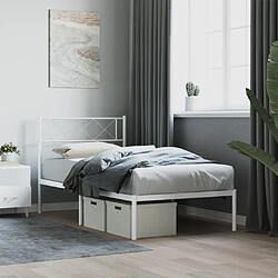 Maison Chic Lit adulte - Cadre de lit métal avec tête de lit,Structure du lit Contemporain pour chambre blanc 90x190 cm -MN38550