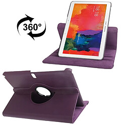 Wewoo Housse Étui Violet pour Samsung Galaxy Tab Pro 10.1 / T520 foncé 360 degrés Rotatif Litchi Texture en cuir avec support de visualisation 2-angle