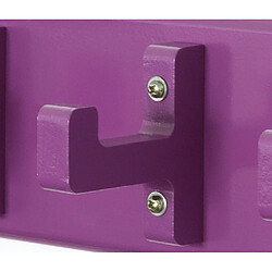 Acheter Decoshop26 Porte-clés mural polyvalent 4 crochets étagère violet 40x10x13cm DIV06007