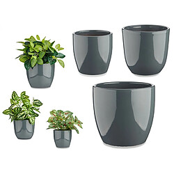 Ibergarden Set de pots Anthracite Argile