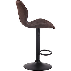 Avis Decoshop26 Tabouret de bar x1 avec coutures décoratives en forme de losanges en tissu marron et métal noir 10_0004663